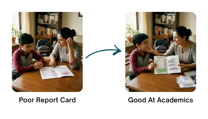 Poor Report Card to Good At Academics